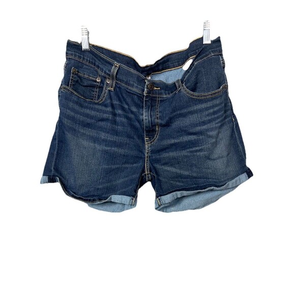 Levi’s Women’s Denim Shorts Blue Rolled Cuff Size 32 M - Picture 1 of 13
